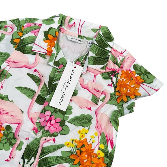 Janie and Jack The Cabana Baby Romper Tropical Flamingo Size 6-12 Months - Picture 3 of 4